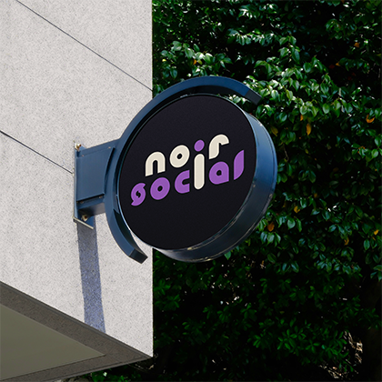 Noir Social wordmark construction detail 1
